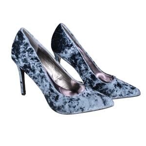 Carlos Santana Blue Crushed Velvet High Heel Pumps Pointed Toe 6.5M